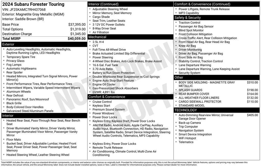 Used 2024 Gray Subaru Touring image 6