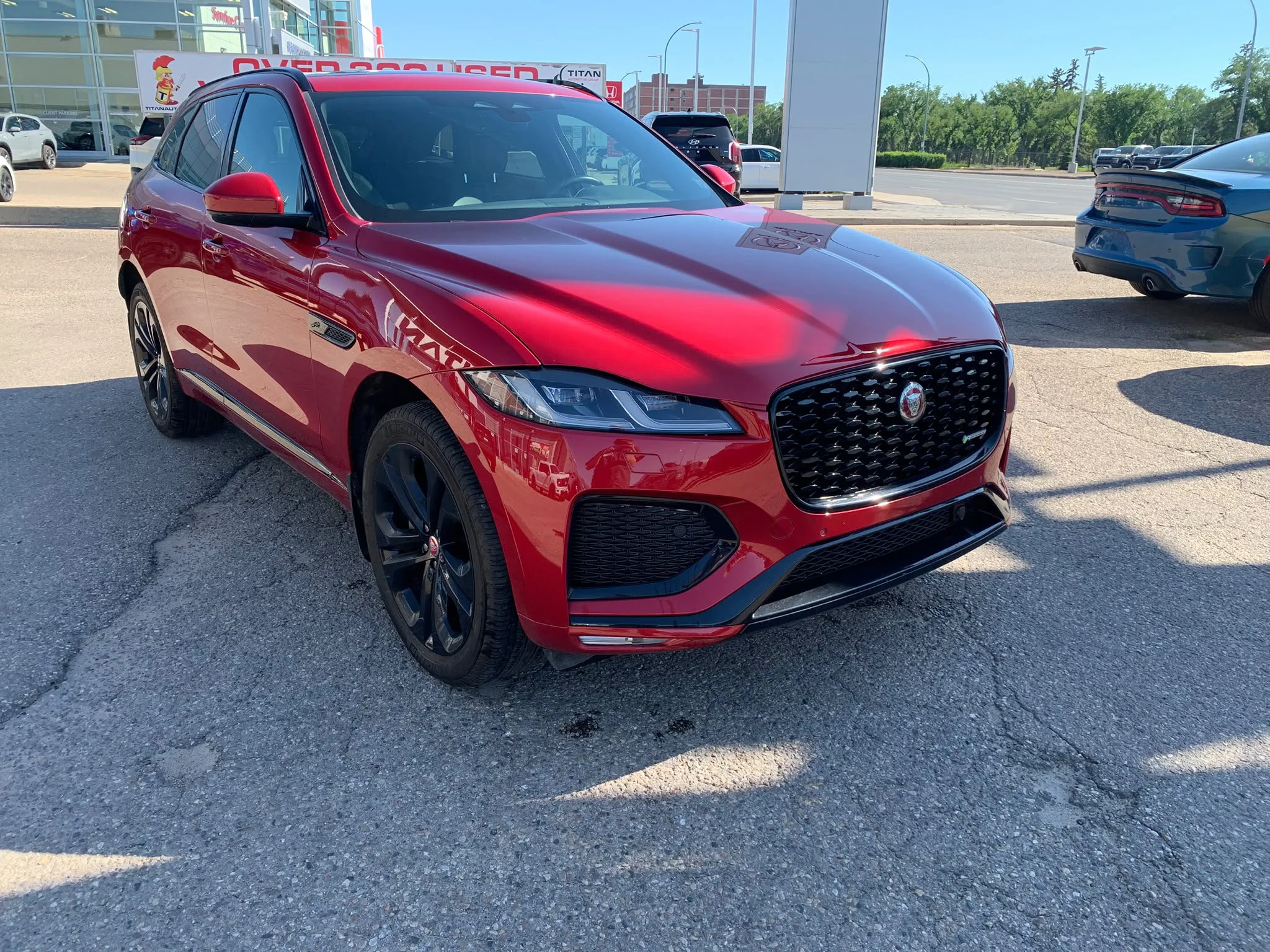 Certified Used 2023 Firenze Red Metallic Jaguar P250 R-Dynamic S AWD*Adaptive Cruise | Nav | Htd Leather | Pano Roof | Htd Wheel | Meridian Sound image 4