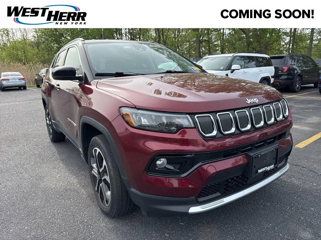 Used 2022 Velvet Red Pearlcoat Jeep Limited image 1