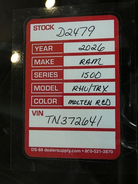 New 2026 Molten Red Pearl-Coat Exterior Paint RAM RHO 4x4 Crew Cab 5