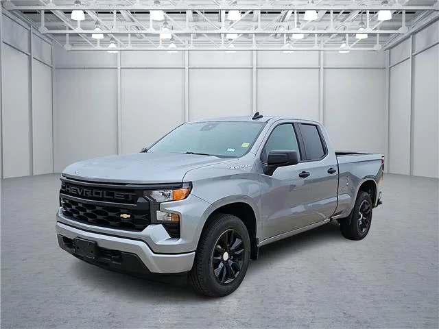 Used 2024 Sterling Gray Metallic Chevrolet Custom 4x2 Double Cab 6.6 ft. box 147.4 in. WB image 1