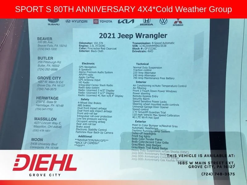 Used 2021  Jeep 80th Anniversary image 12