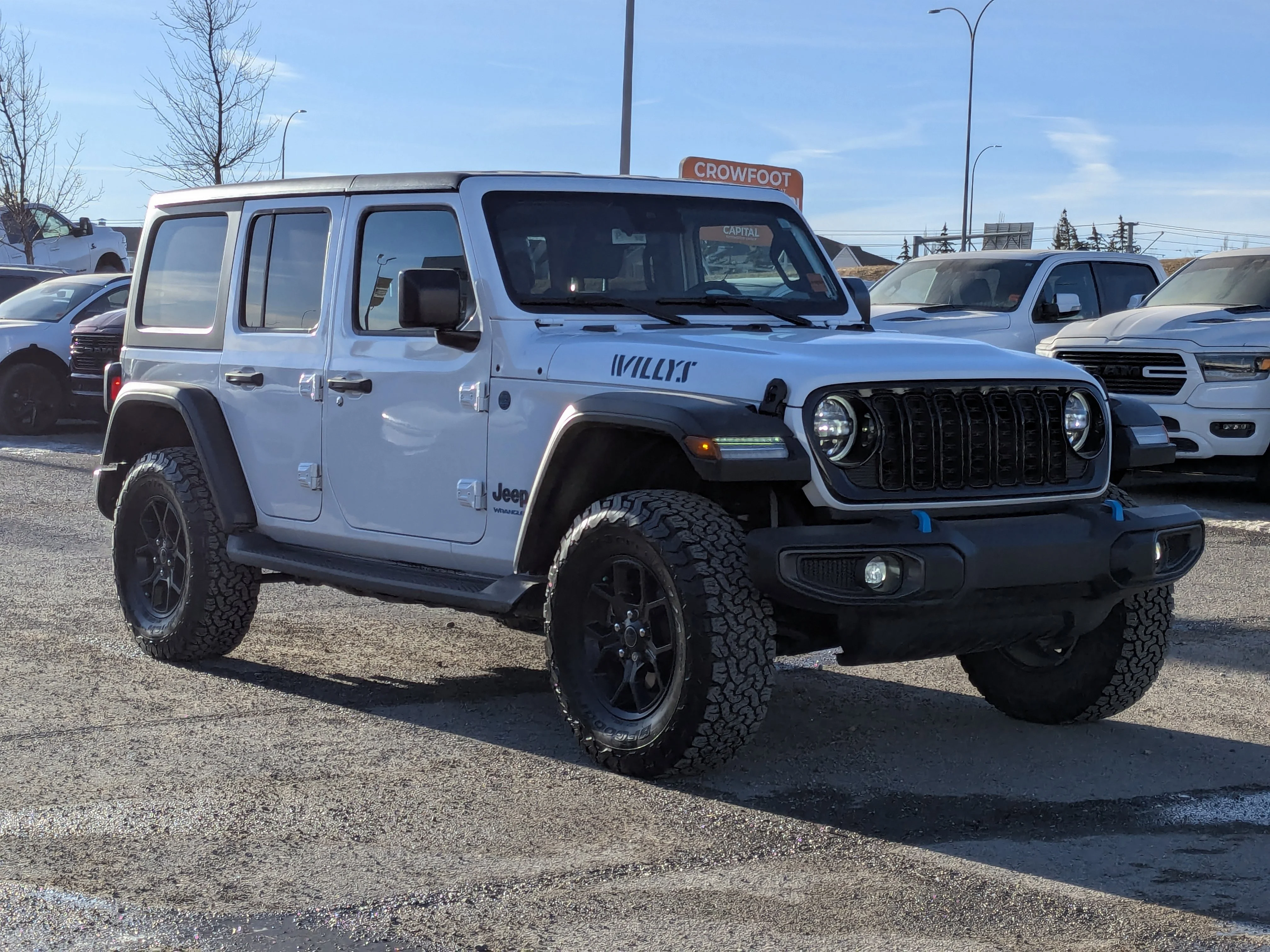 Used 2024 White Jeep Willys-LEDs-Trailer Tow-E-Locker-4XE - - Black Hardtop - 12.3 Display - Selec-Trac & Tons More! image 2
