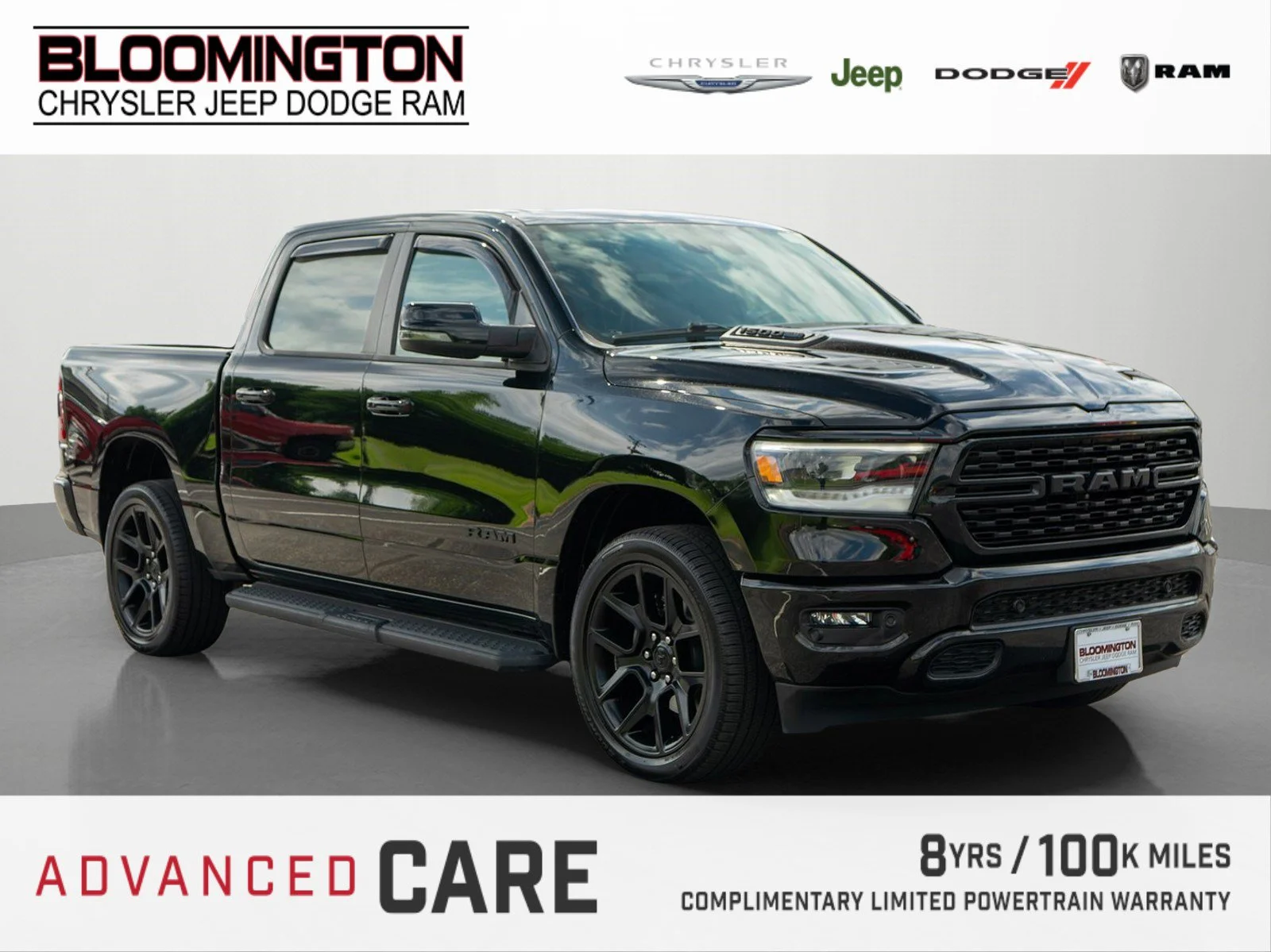 Used 2023 Diamond Black Crystal Pearlcoat Ram Laramie image 1