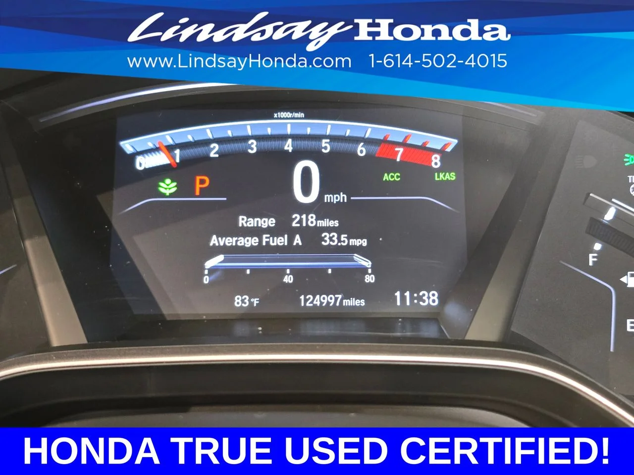 Certified Used 2020 Aegean Blue Metallic Honda EX-L image 15