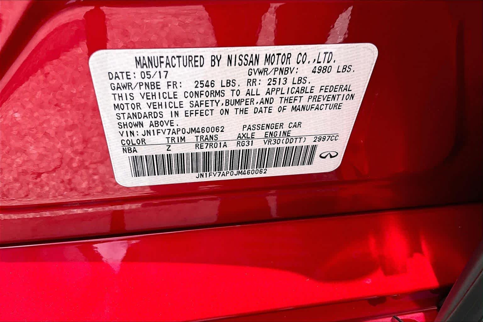 Used 2018 Dynamic Sunstone Red INFINITI RED SPORT 400 image 34