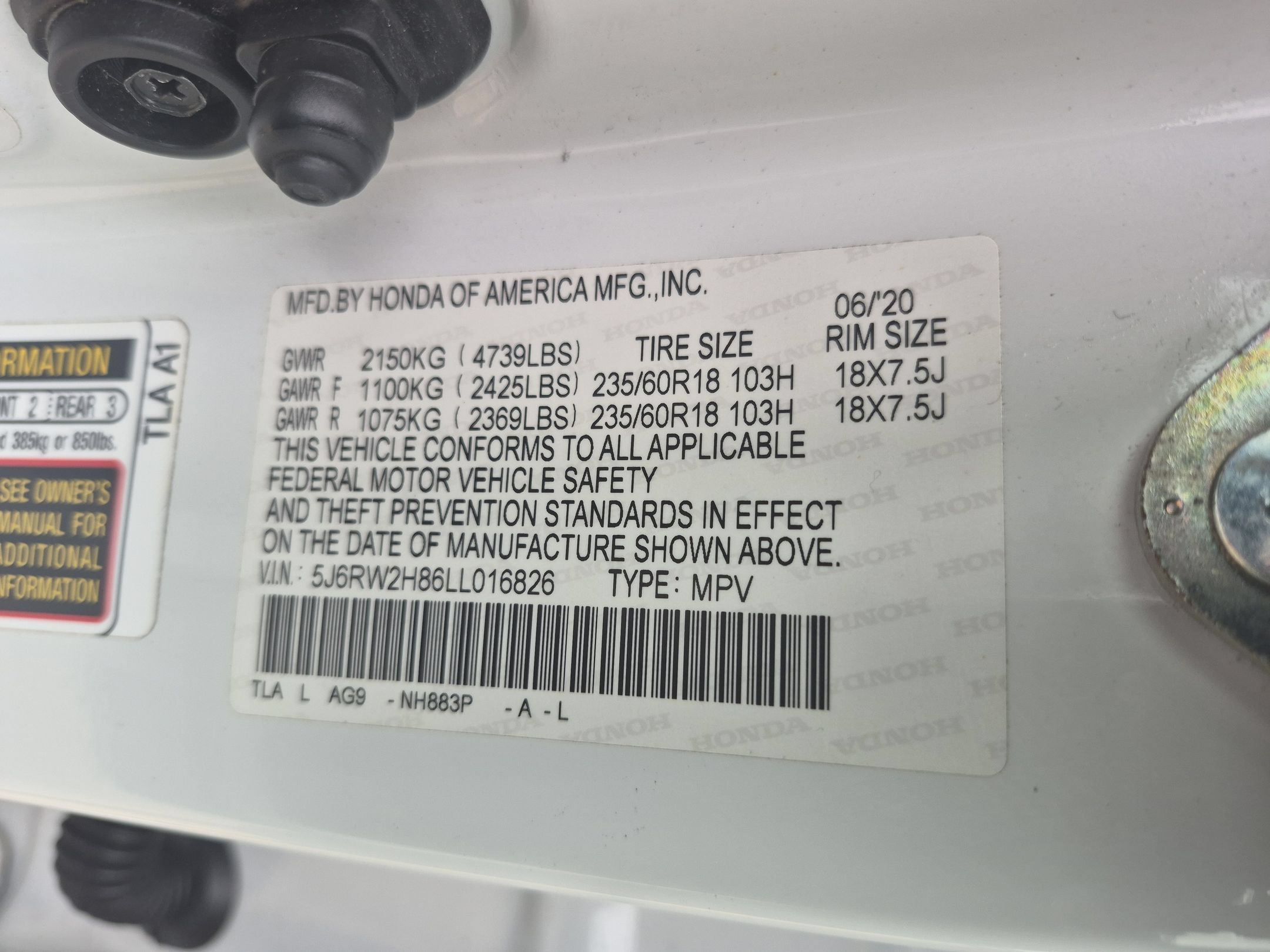 Certified Used 2020 Platinum White Pearl Honda EX-L AWD image 36