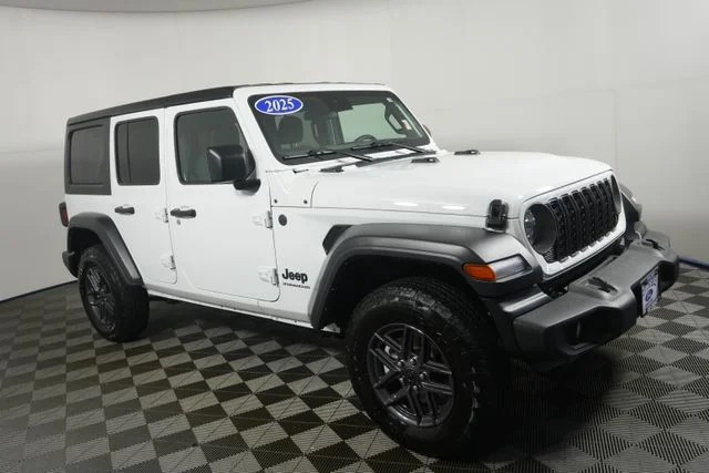 Certified Used 2025 Bright White Clearcoat Jeep Sport S image 1