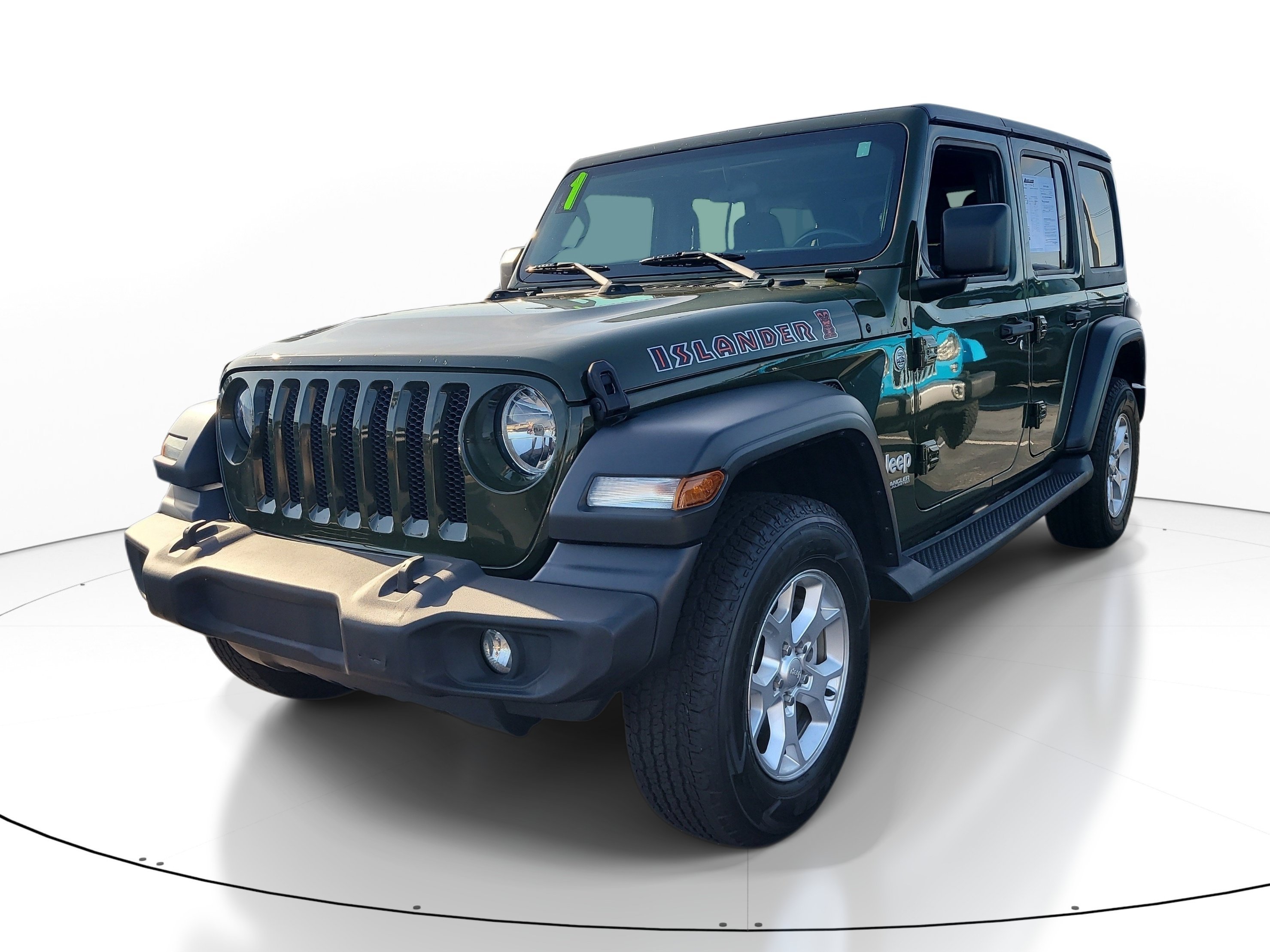 Used 2021 Sarge Green Clearcoat Jeep Unlimited Islander image 3