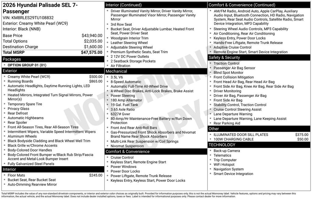 New 2026 White Hyundai SEL AWD image 23