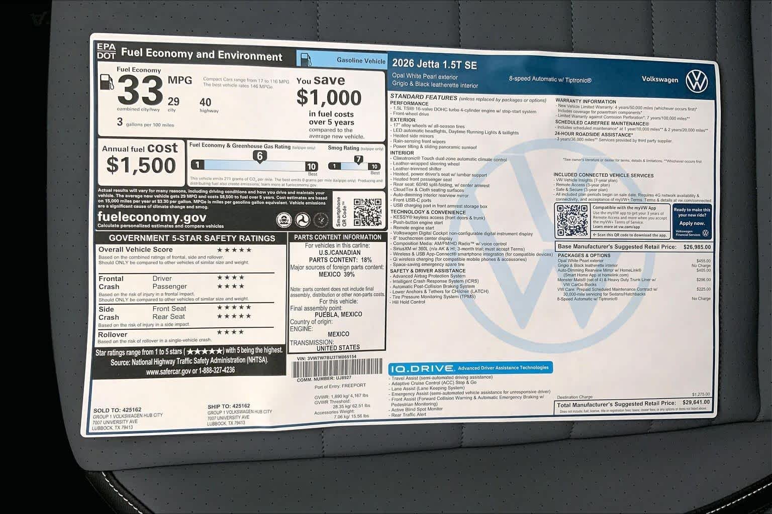 New 2026 Opal White Pearl Volkswagen SE image 22