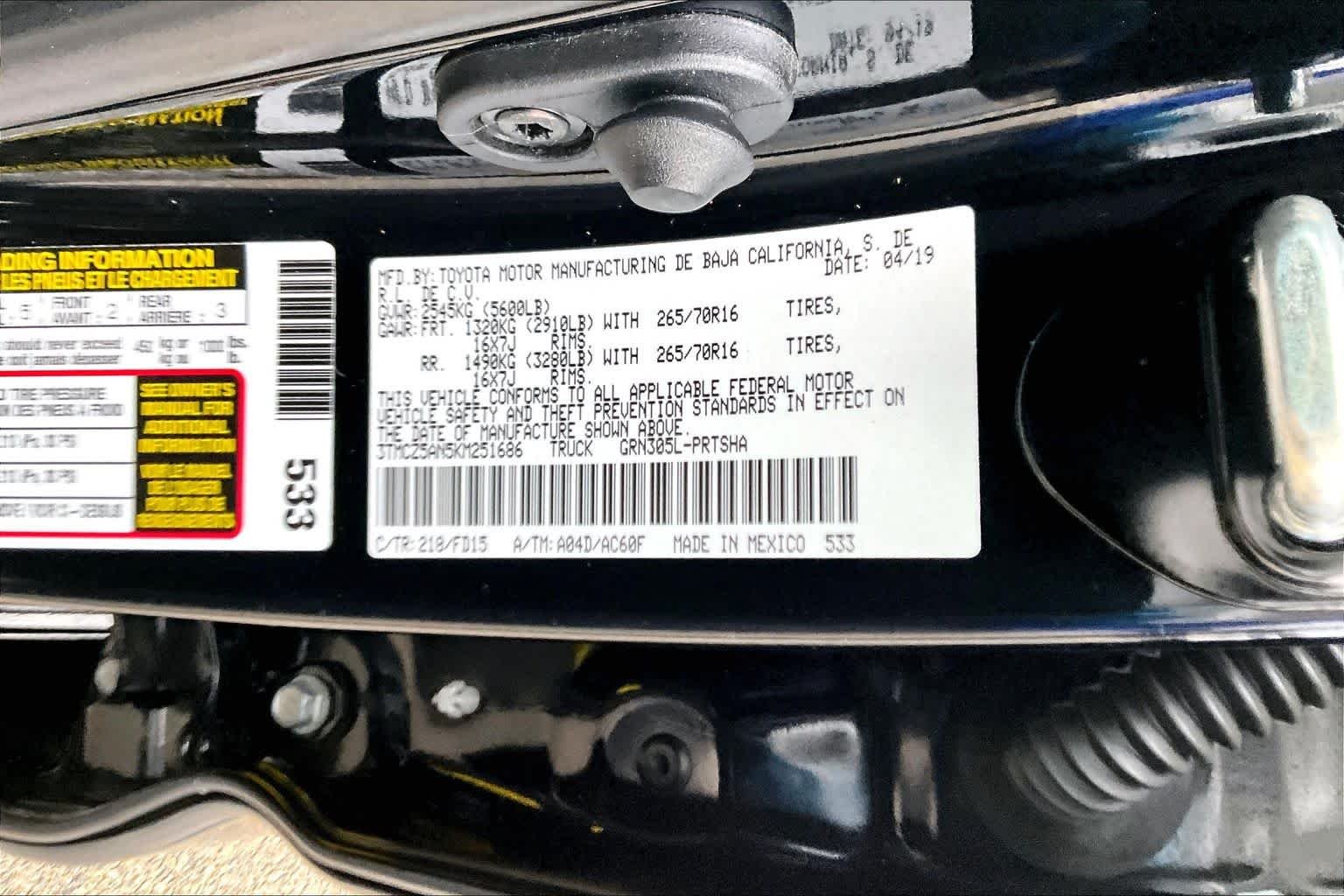 Used 2019 Midnight Black Metallic Toyota TRD Off Road image 36