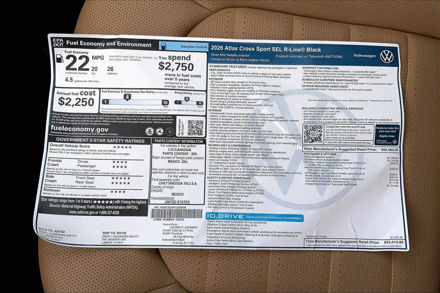 New 2026 Silver Mist Metallic Volkswagen 2.0T SEL R-Line Black image 22