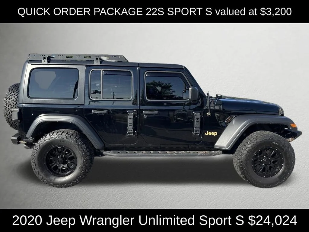 Used 2020 Black Jeep Unlimited Sport S image 2