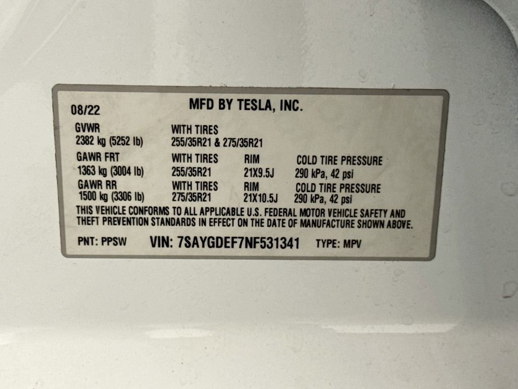Used 2022 White Tesla Performance image 32