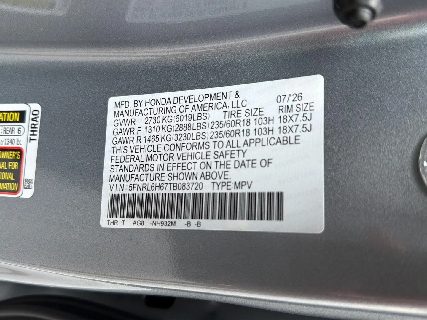New 2026 Solar Silver Metallic Honda EX-L image 36