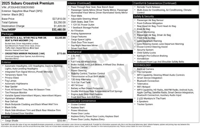 Used 2025 Blue Subaru Premium image 7