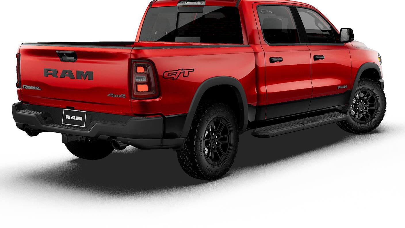 New 2027 Molten Red Pearl-Coat Exterior Paint RAM 4WD CREW 5