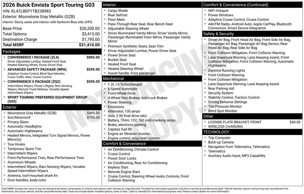 2026 Buick Envista Sport Touring's photo
