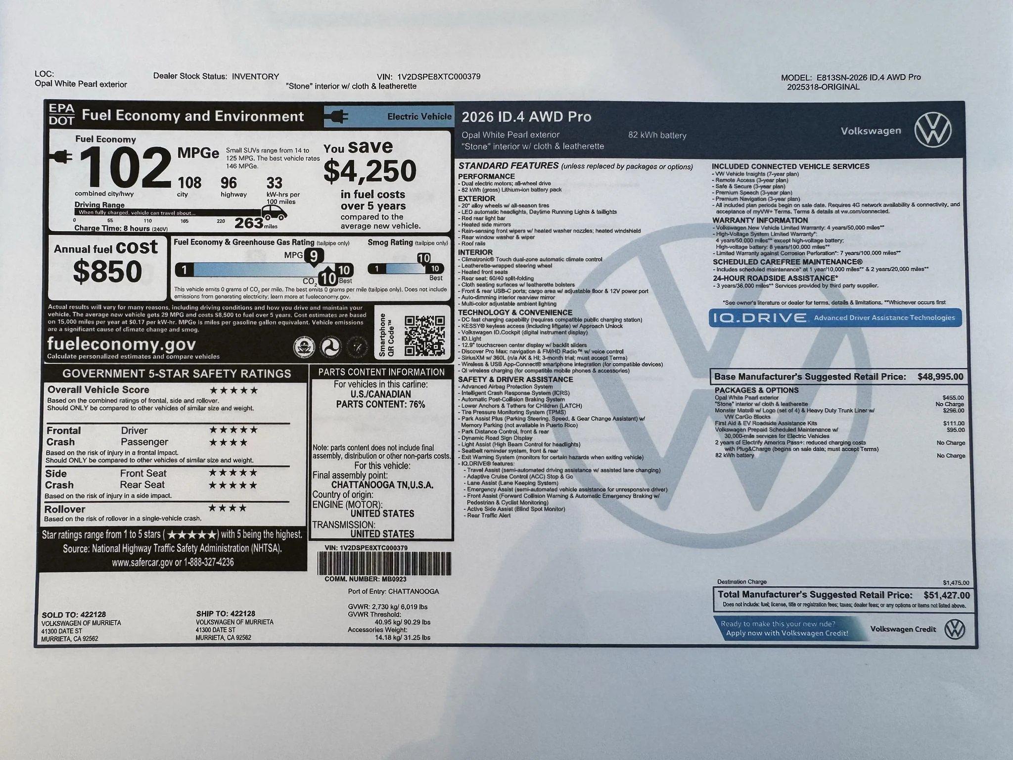 New 2026 Opal White Pearl Volkswagen Pro image 3