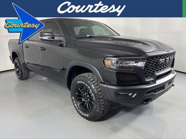 Diamond Black Crystal Pearl-Coat Exterior Paint 2026 RAM 1500 Rebel Crew Cab 4WD Pickup Truck Four-Wheel Drive