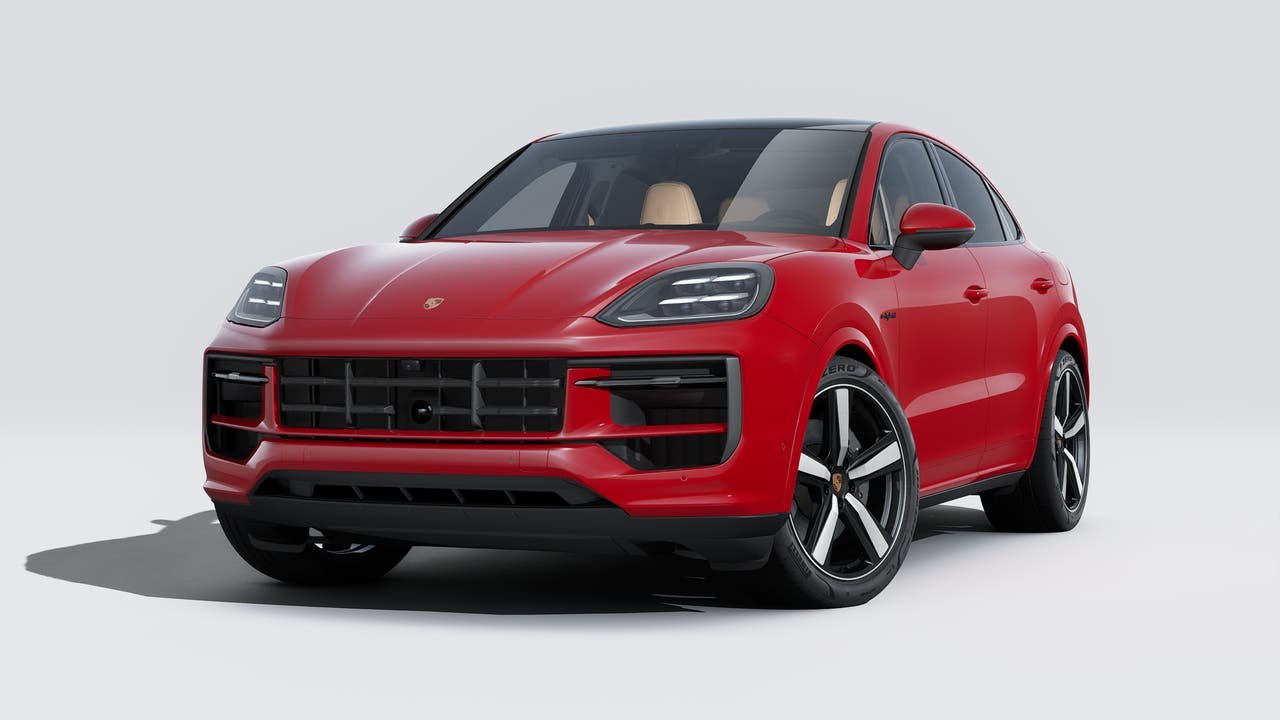 New 2026 Carmine Red Porsche E-Hybrid Coupe image 1