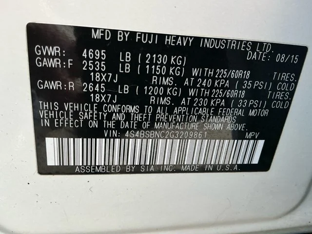 Used 2016 Crystal White Pearl Subaru Limited image 16