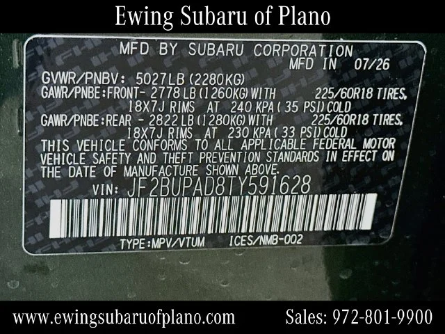 New 2026 DEEP EMERALD GREEN PEARL Subaru Premium image 32