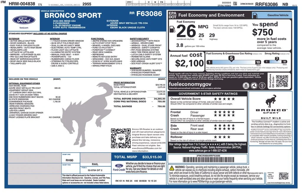 Used 2024 Gray Ford Big Bend image 1