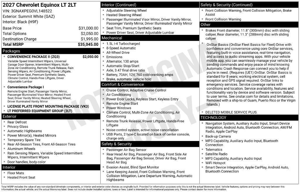 2027 Chevrolet Equinox LT - Photo 57