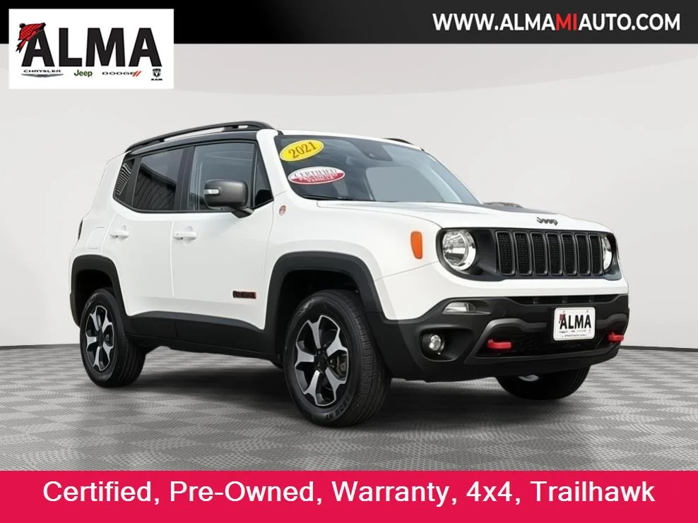 Certified Used 2021 Alpine White Clearcoat Jeep Trailhawk image 1