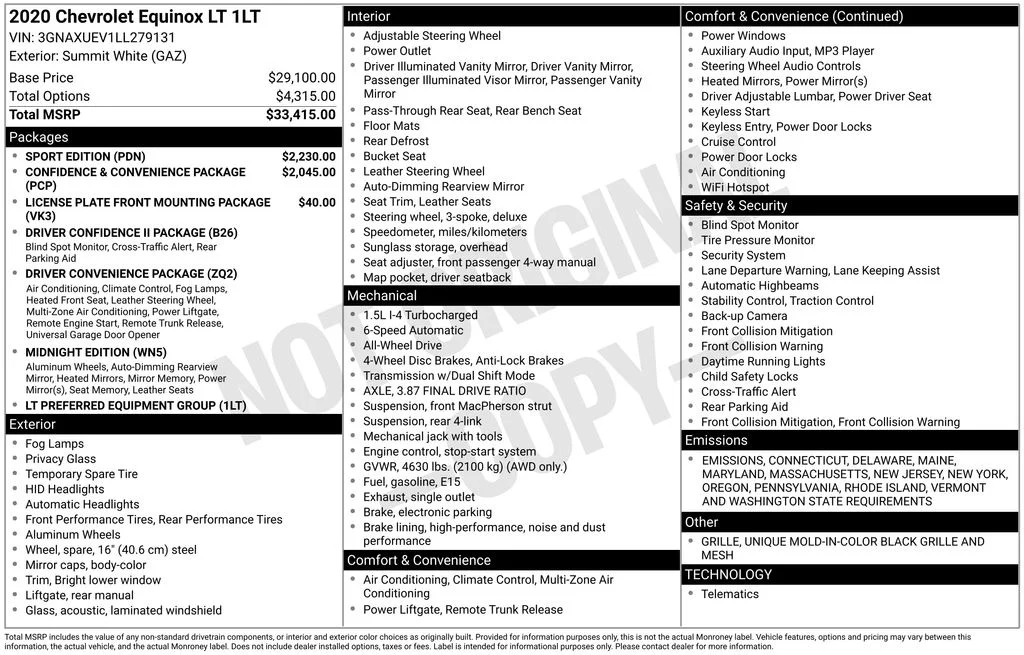 Used 2020 White Chevrolet LT image 17