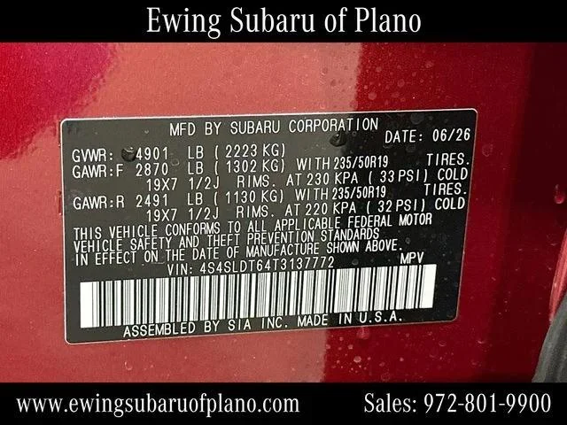 New 2026 CRIMSON RED PEARL Subaru Touring image 68