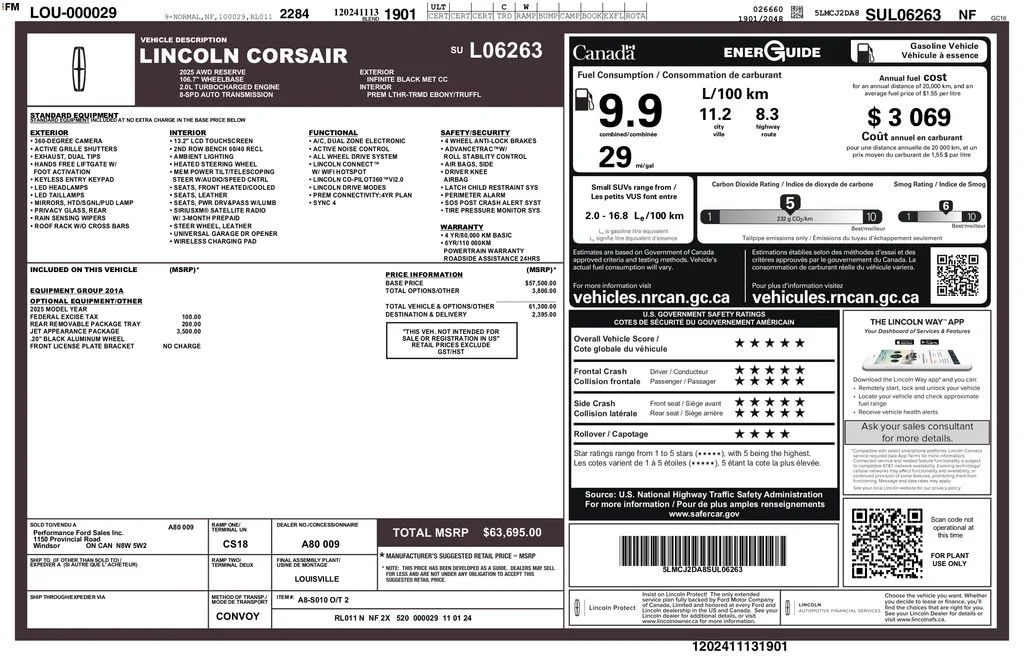 Certified Used 2025 Black Lincoln Reserve image 3