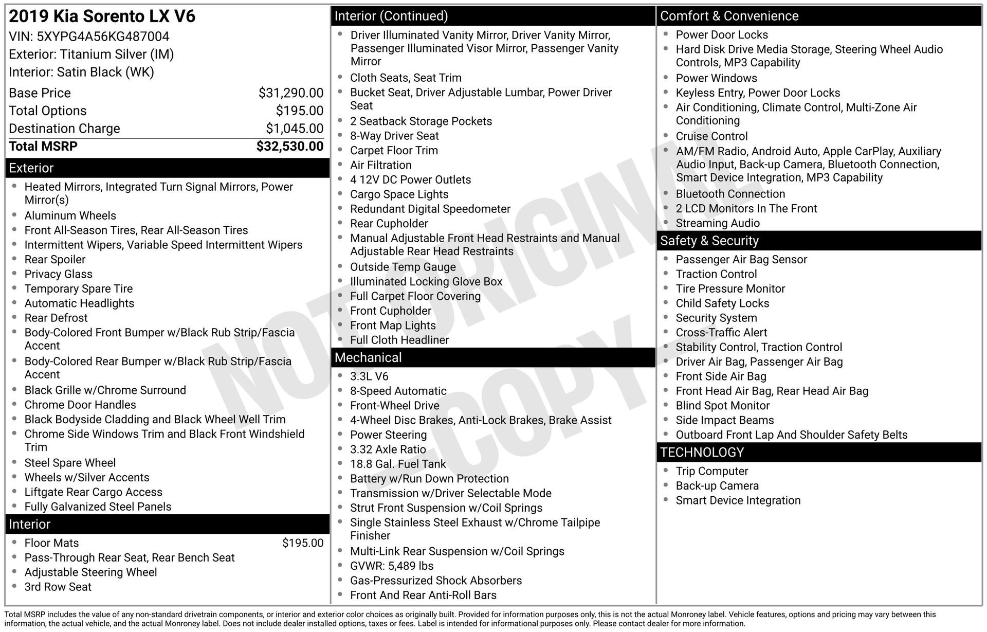 2019 KIA SORENTO - Image 3