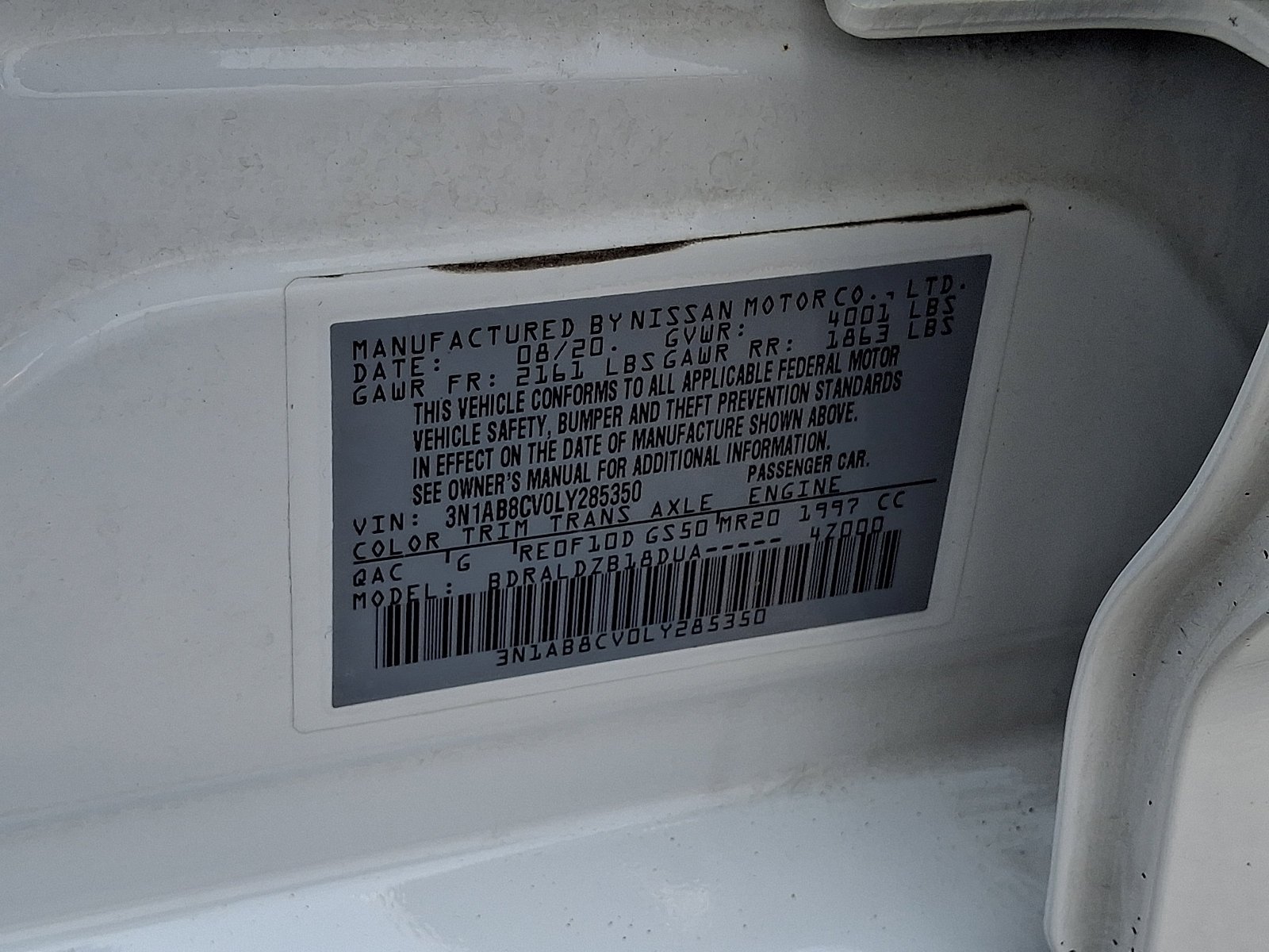 Used 2020 Aspen White Tricoat Nissan SV image 26