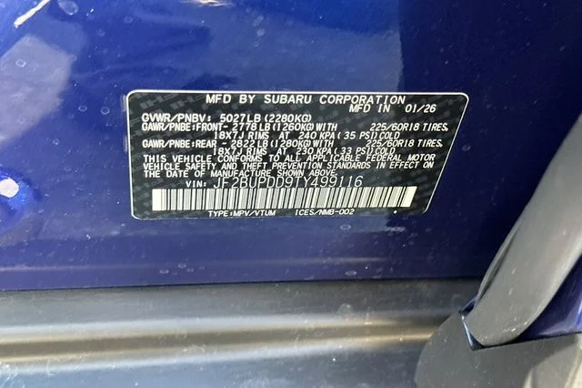 New 2026 SAPPHIRE BLUE PEARL Subaru Limited image 23