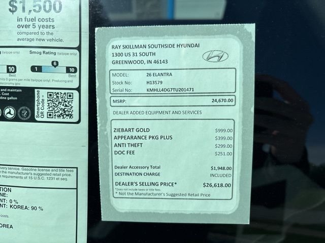 New 2026 White Hyundai SE image 2