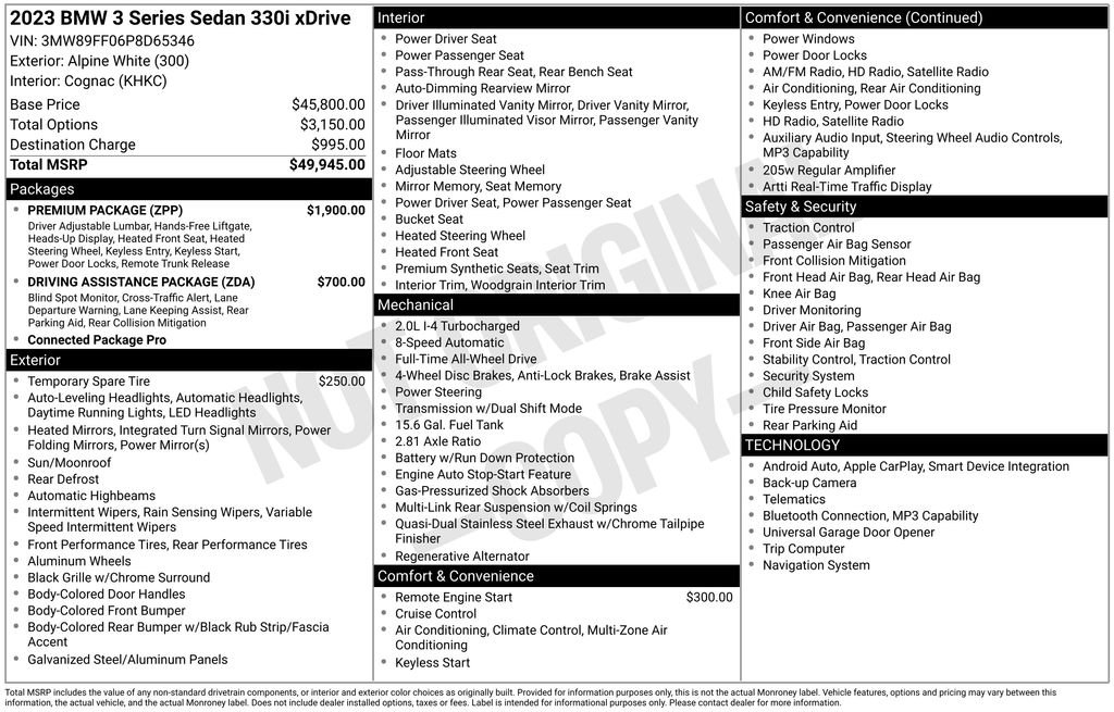 Certified Used 2023 Alpine White BMW 330i xDrive image 7