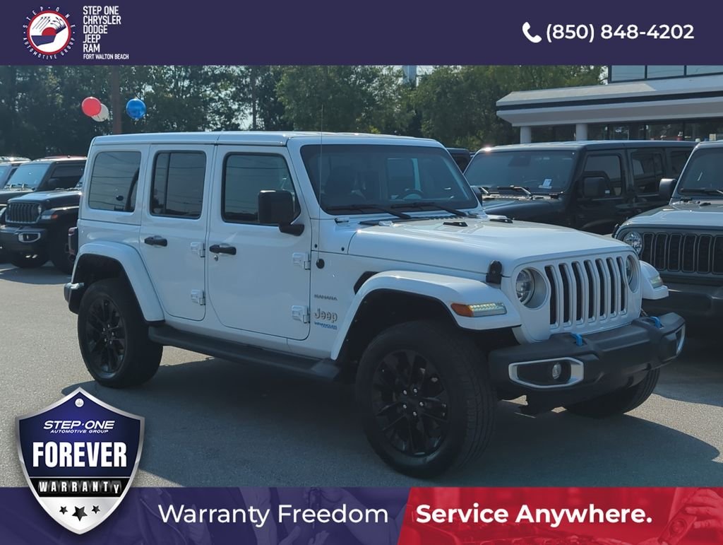 Used 2022 White Jeep Unlimited Sahara 4xe image 8