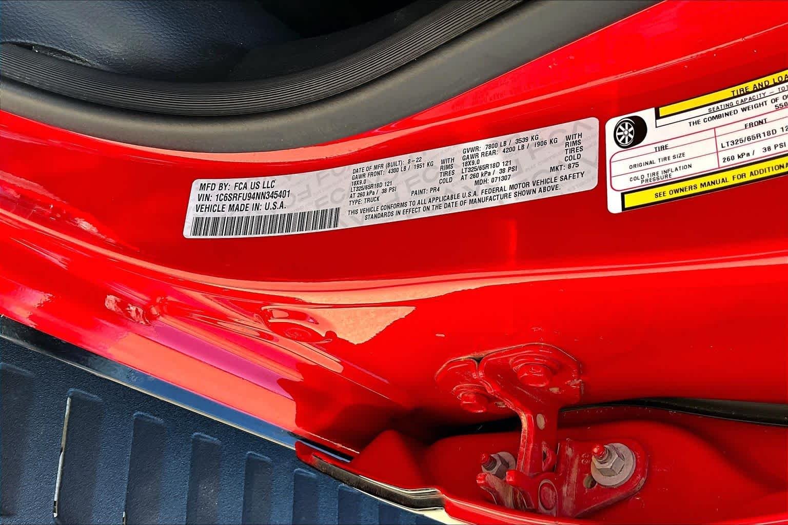 Used 2022 Flame Red Clearcoat Ram TRX image 44