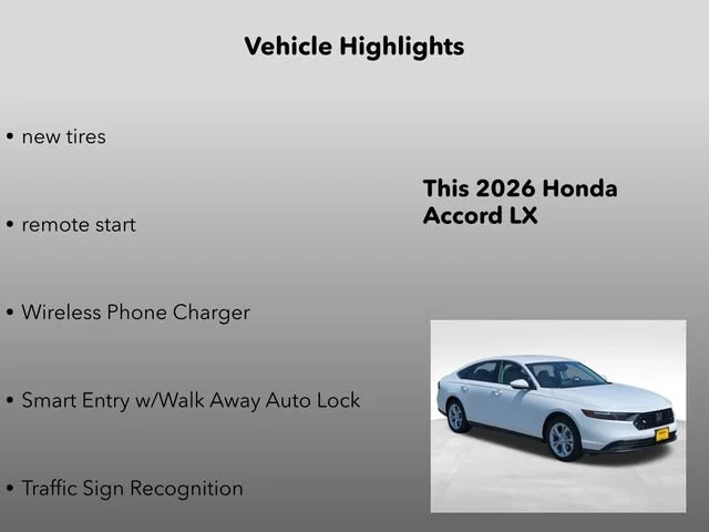 New 2026 Platinum White Pearl Honda LX image 15