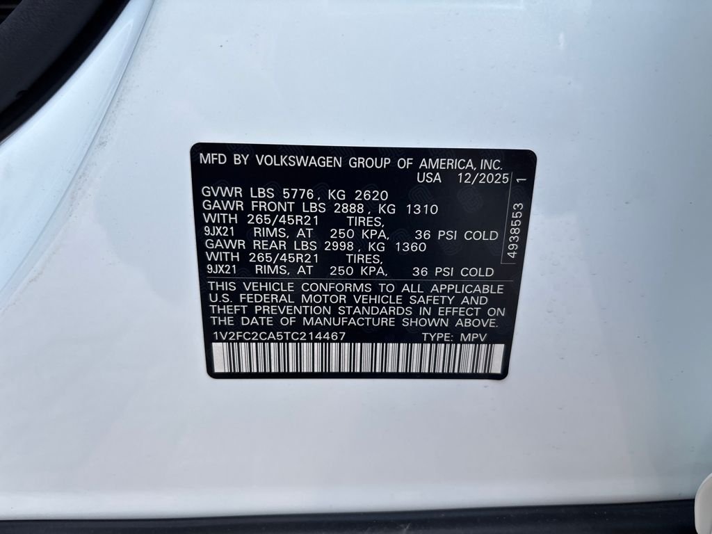 New 2026 Opal White Pearl Volkswagen 2.0T SEL Premium R-Line image 40