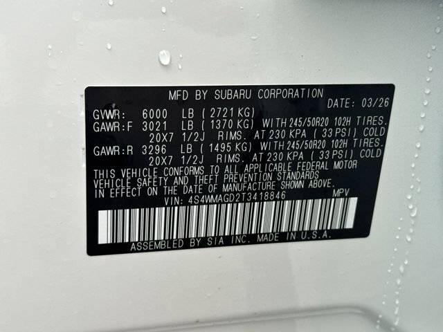New 2026 CRYSTAL WHITE PEARL Subaru Limited 7-Passenger image 39