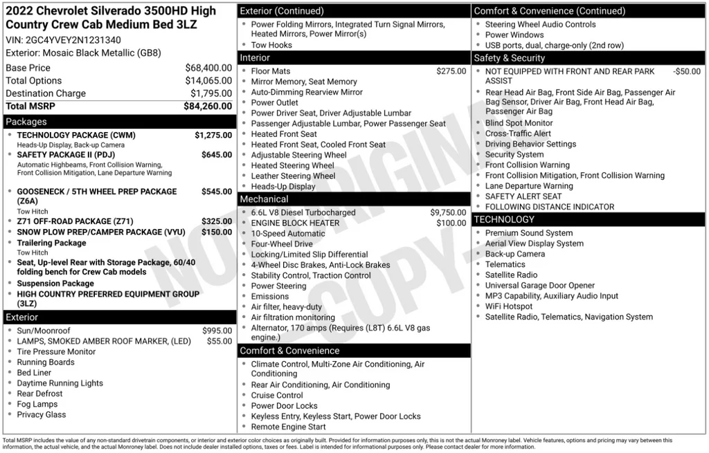 Certified Used 2022 Black Chevrolet High Country image 2