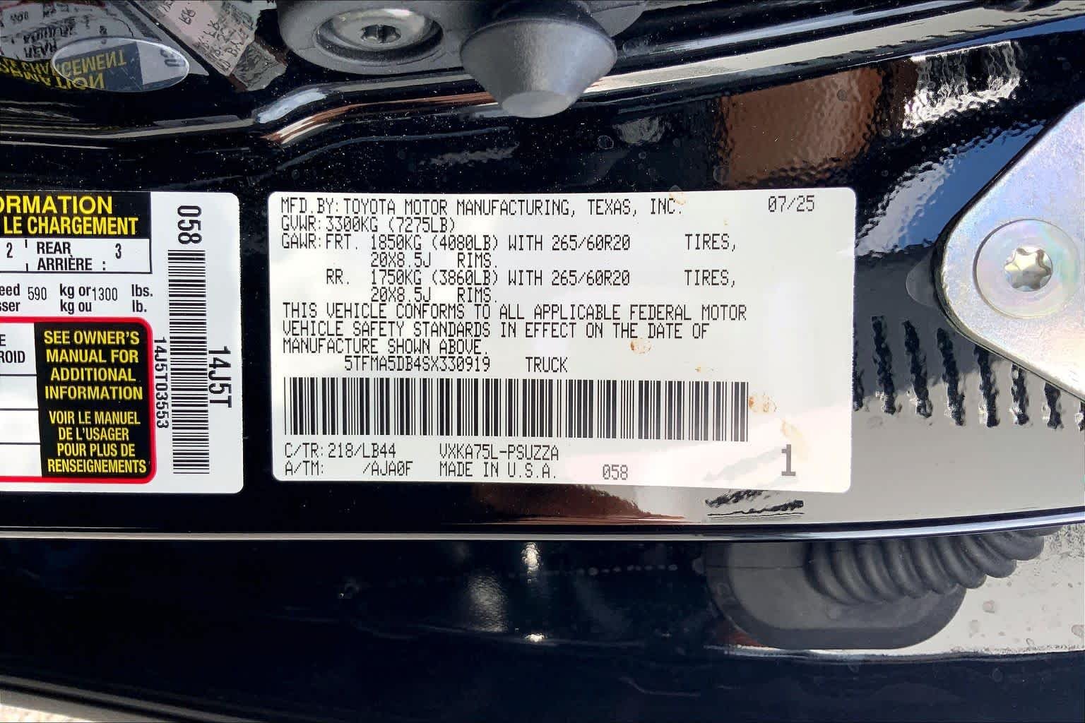 Used 2025 Midnight Black Metallic Toyota 1794 Edition image 36