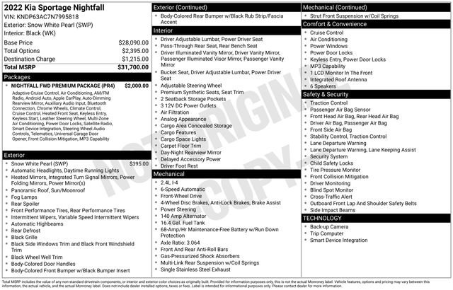 Certified Used 2022 Snow White Pearl Kia Nightfall image 23