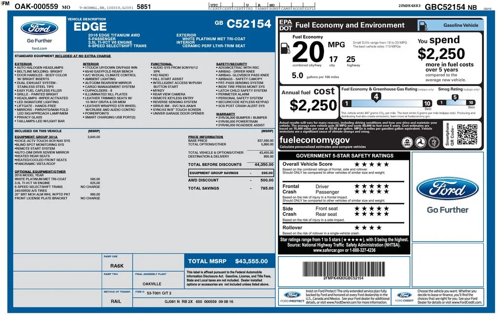 Used 2016 White Ford Titanium image 36