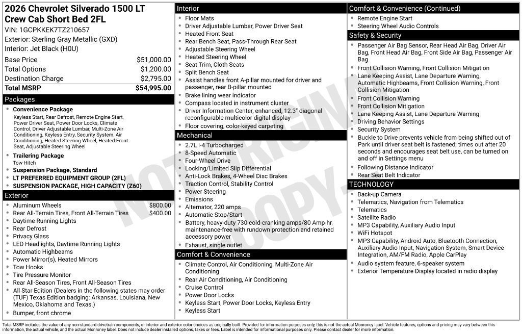 Used 2026 Gray Chevrolet LT image 2