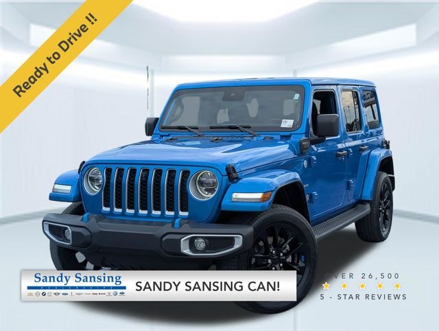 Used 2022 Blue Jeep Unlimited Sahara 4xe image 1